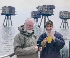 John and Monica McCabe visiting the Maunsell Forts. Photo © Gary Smith