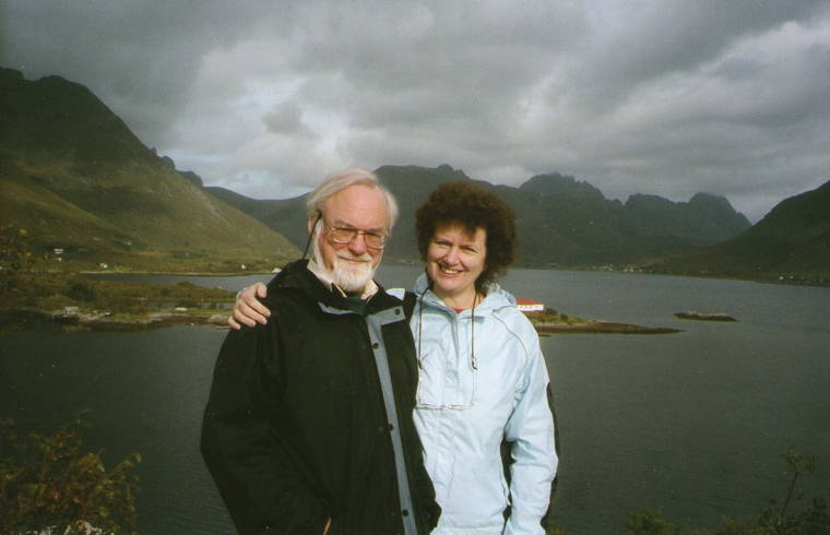 Monica and John McCabe visiting the Lofoten Islands. Photo © 2010 Gillian McCabe